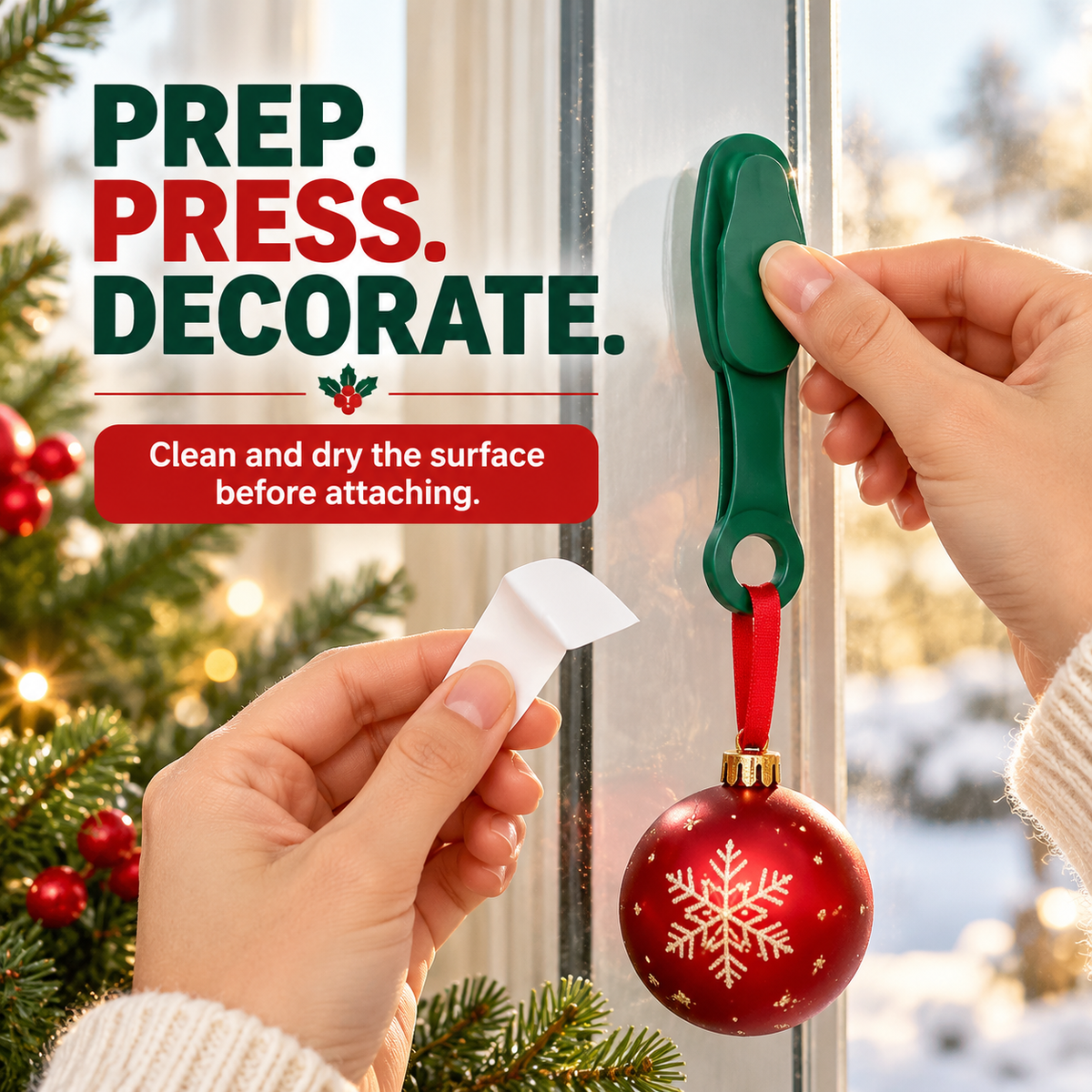 🎅🎄12/24 Pack Reusable Silicone Adhesive Christmas Garland Hooks 7.87"