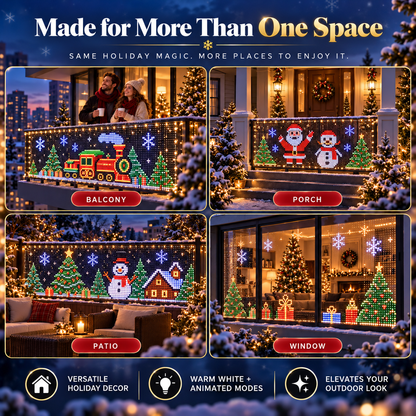 🎄🏠 Smart RGB Pixel Curtain Lights – App-Controlled Animated Holiday Display for Balcony & Window Decor-1.6m*1.6m