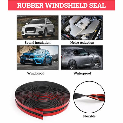 🚗🚗20Ft Automotive Windshield Rubber Seal Strip – T-Shaped Weatherstripping for Compatible Front & Rear Windshields, Sunroofs & Vehicle Trim