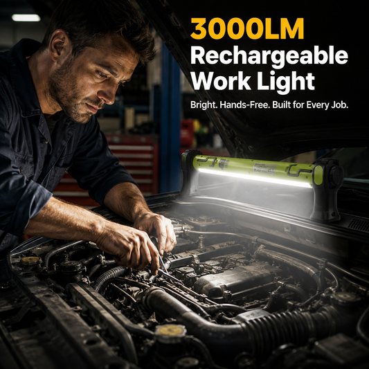 🔦 USB-C Rechargeable COB Work Light – Magnetic Base, Hook & Clamp with 360° Rotation 🔧