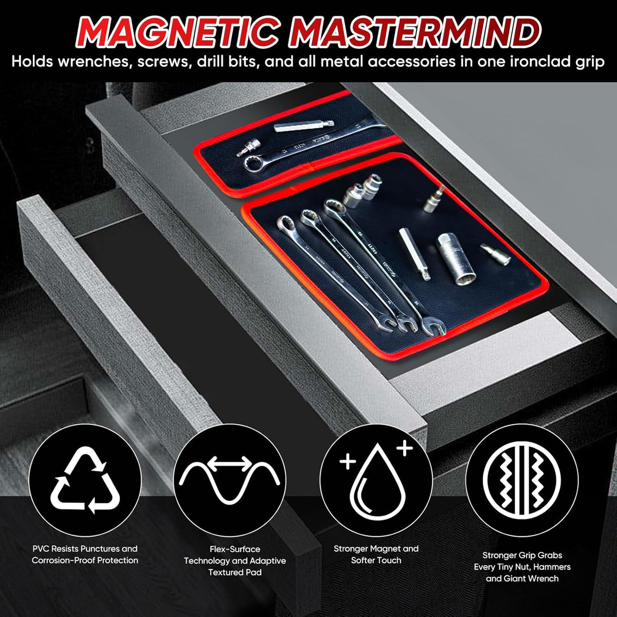 🧲 Magnetic Tool Tray & Mat – IP-Safe, Flexible & Non-Slip Workshop Organizer 🔧
