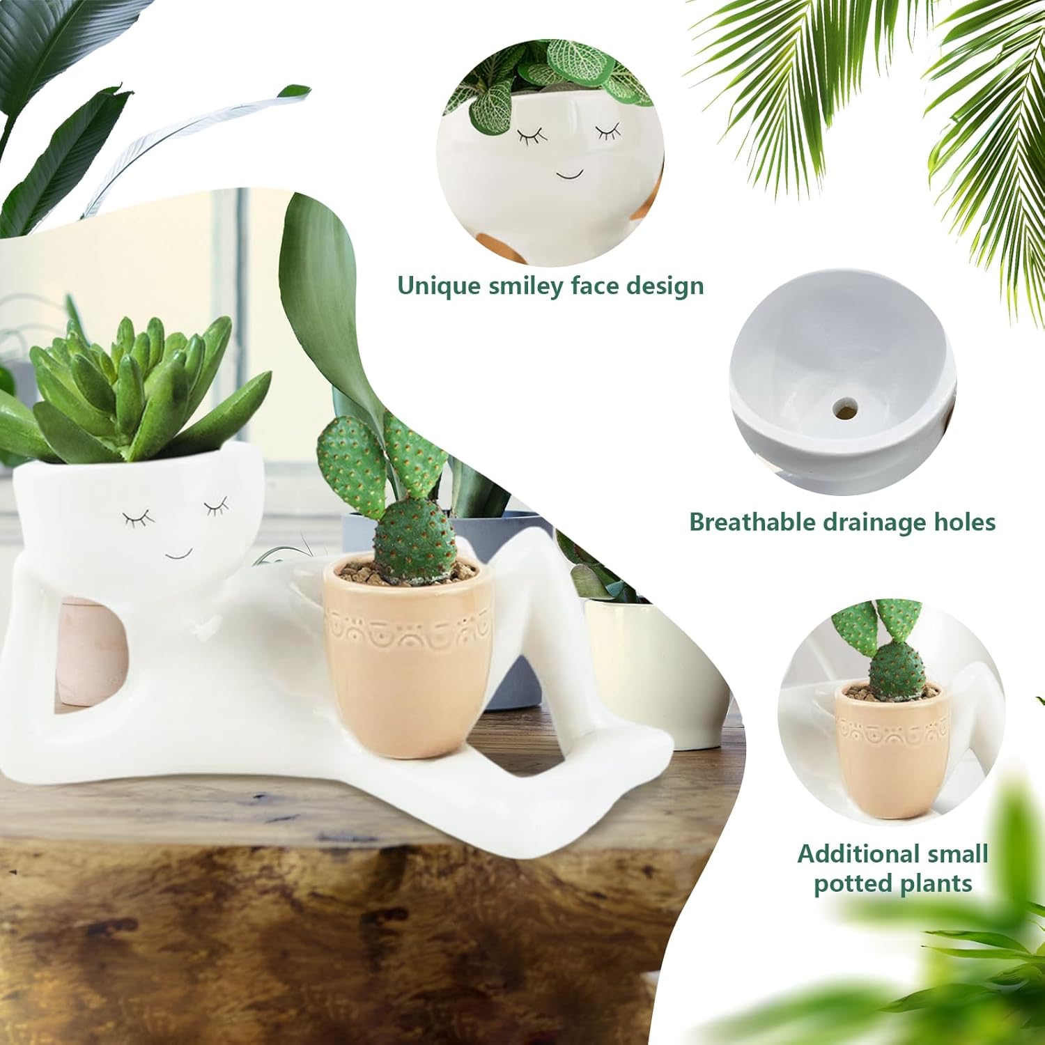 🎖️Lazy Guy Funny Planter with Drainage Hole