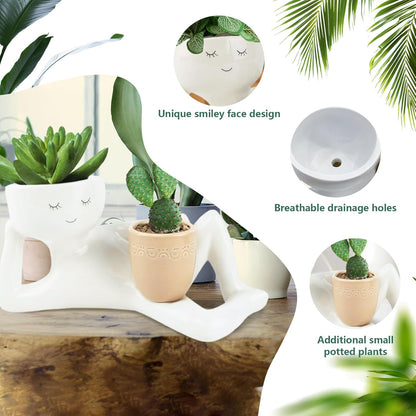 🎖️Lazy Guy Funny Planter with Drainage Hole