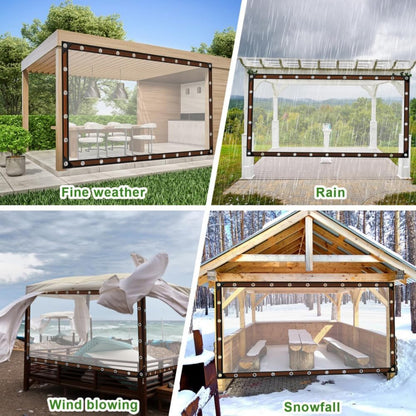 🌧️ Clear Waterproof PE Tarp – Transparent Outdoor Cover with Metal Grommets 🏕️