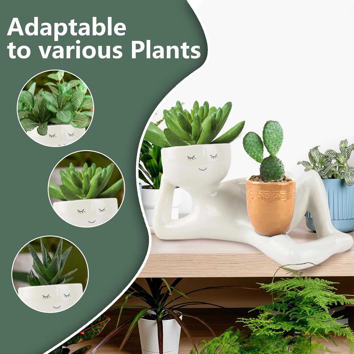 🎖️Lazy Guy Funny Planter with Drainage Hole