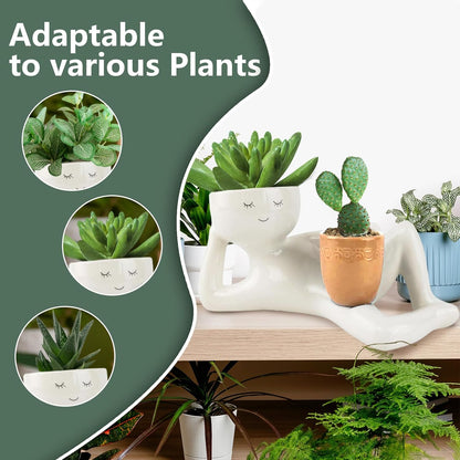 🎖️Lazy Guy Funny Planter with Drainage Hole