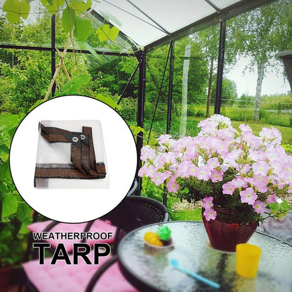 🌧️ Clear Waterproof PE Tarp – Transparent Outdoor Cover with Metal Grommets 🏕️