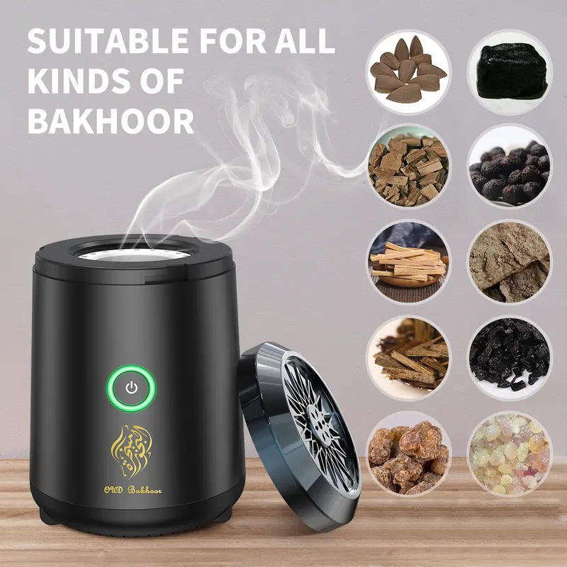✨🏡Ceramic Oud Electric Incense Burner – USB Rechargeable Bakhoor Burner with Auto-Off for Home Fragrance