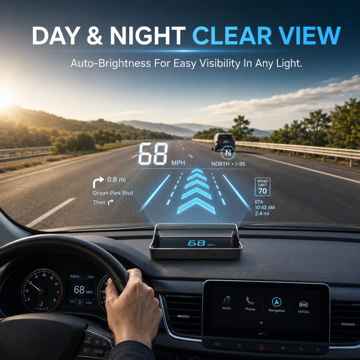 💡 No complicated wiring! Plug and play GPS HUD speedometer for any car.