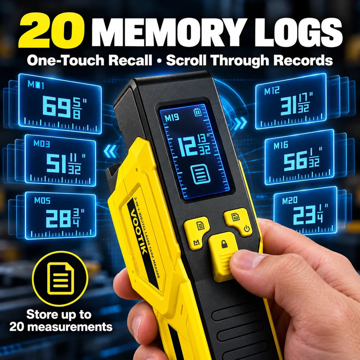 3-in-1 digital laser tape measure