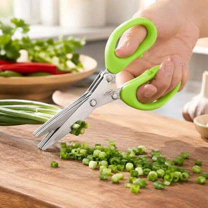 5-Blade Herb Scissors-Fast Kitchen Chopper for Fresh Herbs &Seasonings