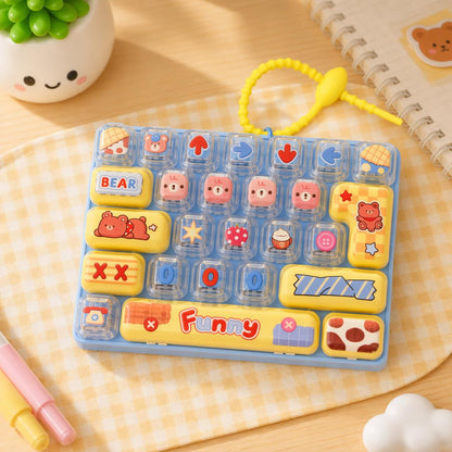 ⌨️ 26-Key Mini Fidget Keyboard Keychain – Portable Stress Relief for Kids & Adults 🎒✨