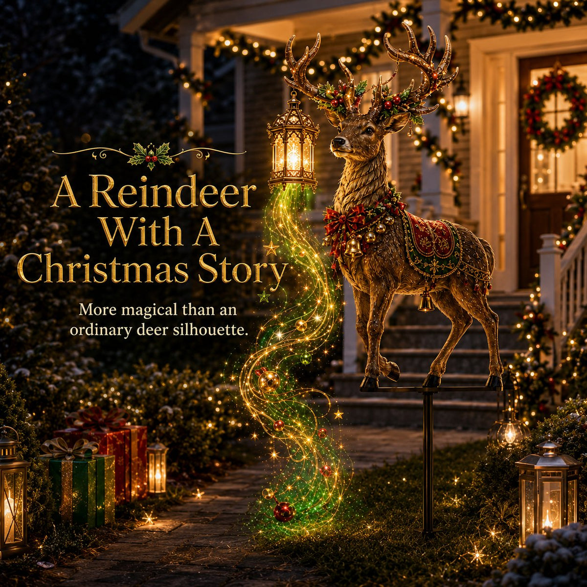 🎀🎄🔥New arrivals- Light-Up Reindeer Lawn Stake, Festive Outdoor Christmas Decor