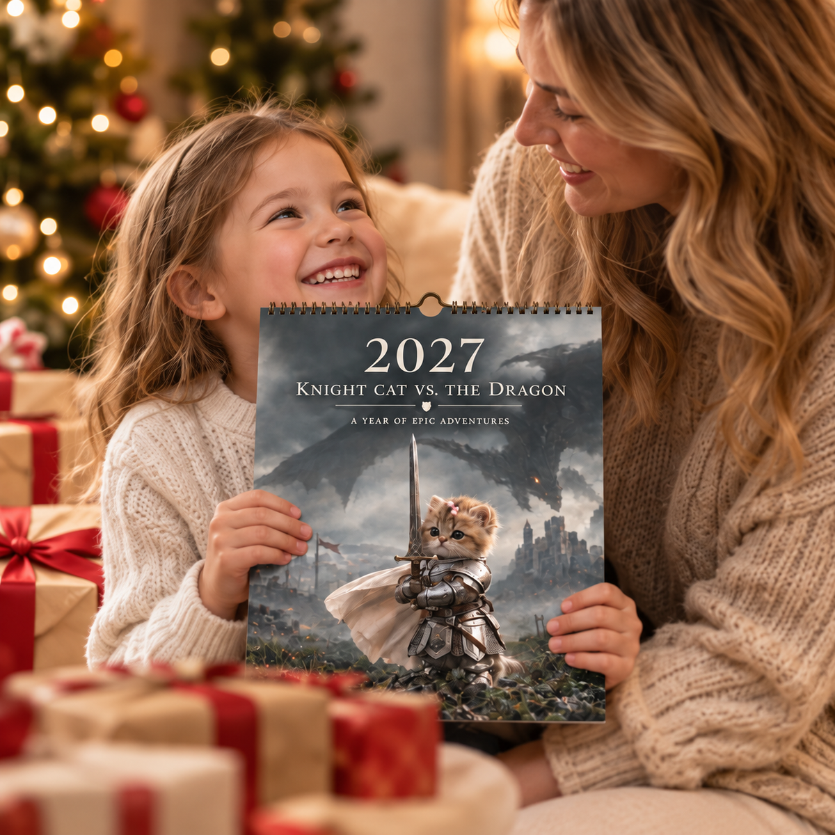 🐱⚔️ 2027 Knight Cat vs. the Dragon Calendar 🐉