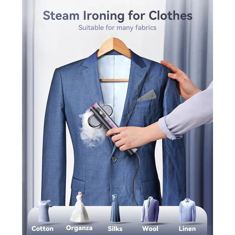 Handheld Garment Steamer for Clothing, Portable Iron Steamer Combo Travel Steam Generators, 7 Modes with LED Display, Fast Heating, 90° Swivel Handle, 1-Button Start, Travel Stuff, New Year Gift