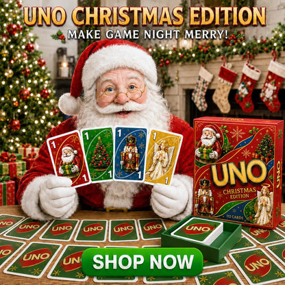🔥🔥Last Day 50% OFF🎉-🃏UNO Christmas Edition🎄 Holiday Family Card Game with 112 Festive Cards