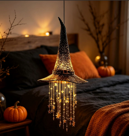 🎅🎅Santa Hat LED Hanging Light – Cascading Warm Fairy Lights with Festive Christmas Charms