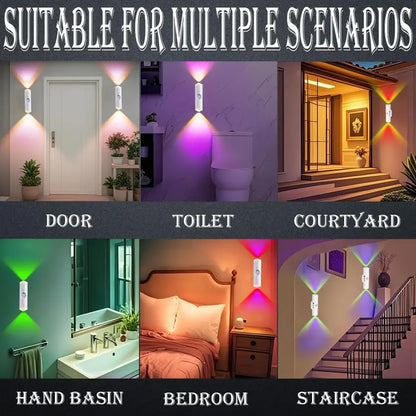 🌈 Motion Sensor Night Light – Rechargeable RGB Dimmable Wall Lamp