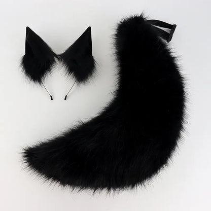 Fluffy Fox Ears & Tail Cosplay Set – Soft Plush Accessories for Anime Conventions, Halloween & Dress-Up