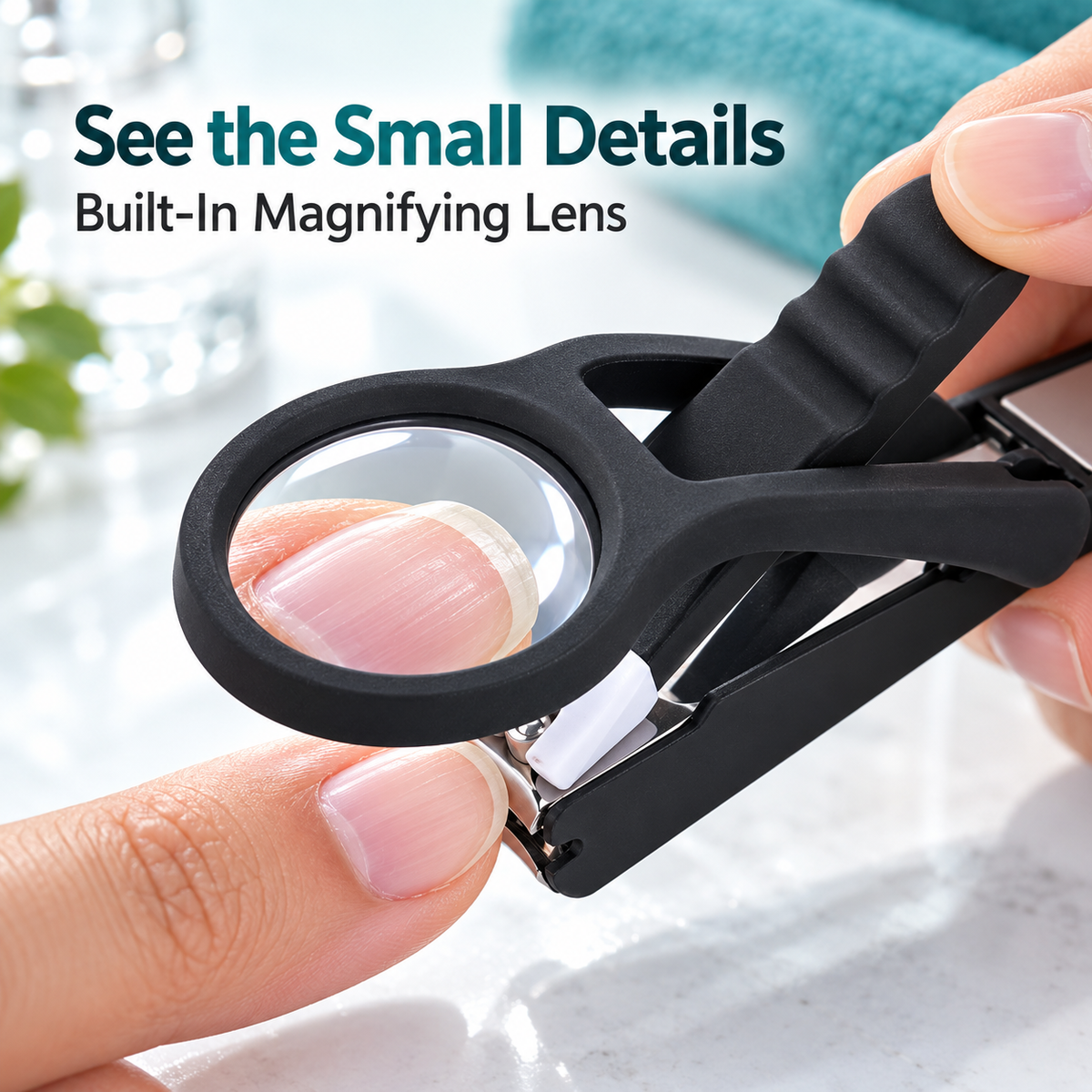 🔥Buy 1 Get 1 Free- Large Household Anti-Splash Nail Clippers with Magnifying Glass