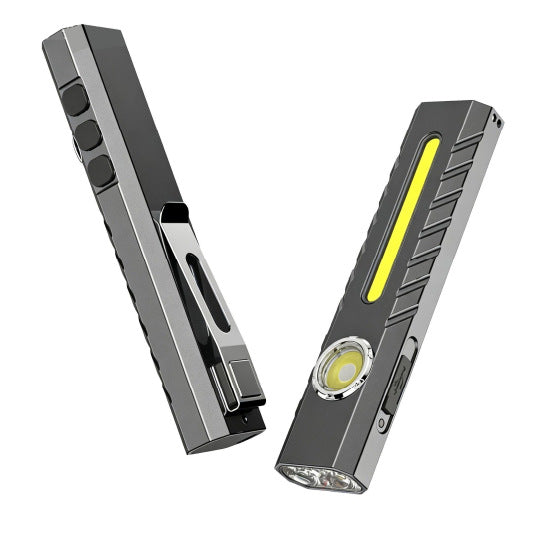 🔦 T9 EDC Flashlight – 1500 Lumens, Red Laser & UV Light, USB-C Rechargeable 🧲