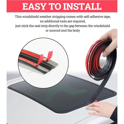 🚗🚗20Ft Automotive Windshield Rubber Seal Strip – T-Shaped Weatherstripping for Compatible Front & Rear Windshields, Sunroofs & Vehicle Trim