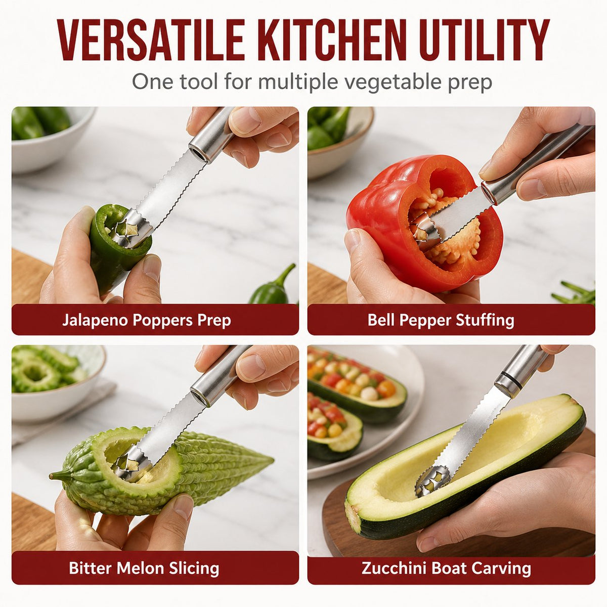 🌶️ Premium 304 Stainless Steel Pepper Corer – Kitchen Vegetable Seed Remover ✨