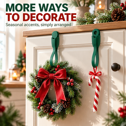 🎅🎄12/24 Pack Reusable Silicone Adhesive Christmas Garland Hooks 7.87"