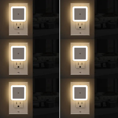 💡🔌Dusk-to-Dawn LED Plug-In Night Lights, 6-Pack – Warm White, 0.5W for Bedrooms, Bathrooms & Hallways