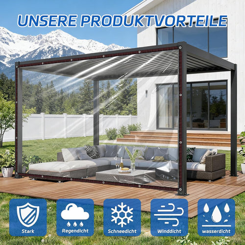 🌧️ Clear Waterproof PE Tarp – Transparent Outdoor Cover with Metal Grommets 🏕️