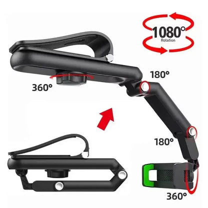 🚗📱 Car Phone Mount – Long Adjustable Arm, 360° Rotation & Secure Anti-Scratch Clamp 🎥