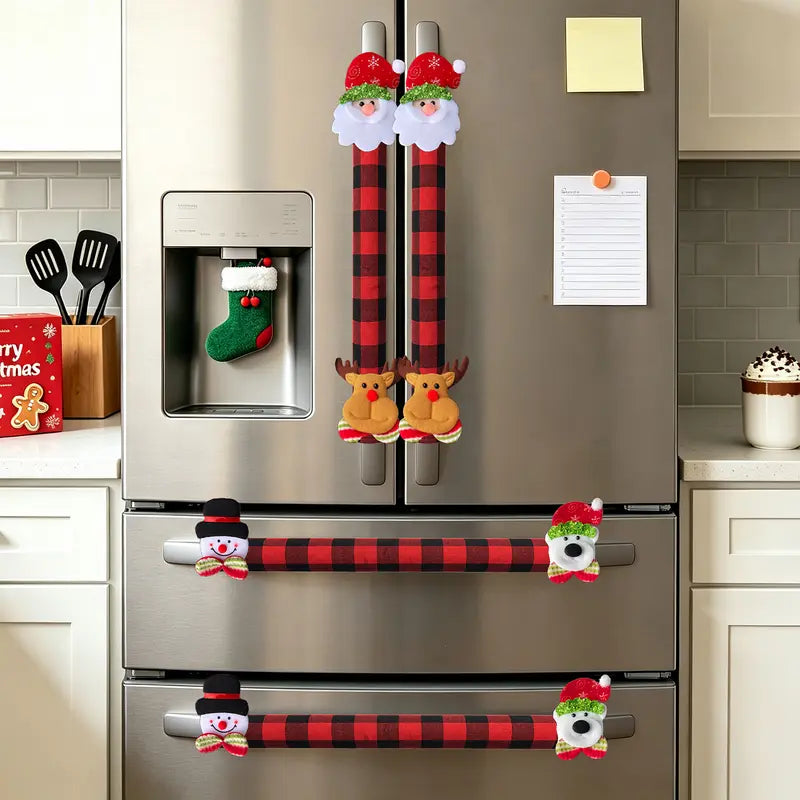 Plush Christmas appliance handle covers