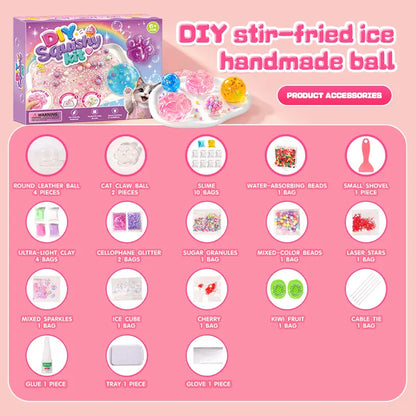 🐾✨ Kawaii DIY Cat Paw Squishy Kit – Soft Mochi Texture Stress Relief Toy 😌