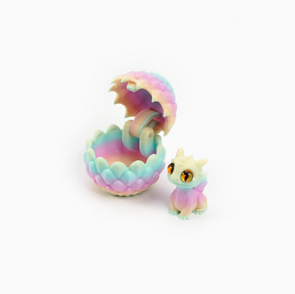 🐉🐉3D-Printed Dragon Egg & Baby Dragon Set – Colorful Opening Egg Collectible & Desk Decor
