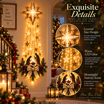 🔥Buy 2 Get 20% OFF❤️Bethlehem Star Lighted Nativity Wall Decor✝️✝️