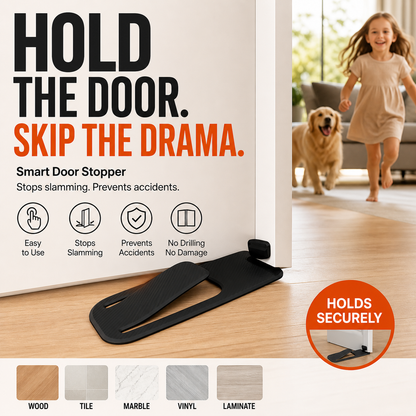 4-Pack Door Stopper Protector –  No-drill, residue-free & holds doors open. Safe & simple – stock up & save! 🏠✅