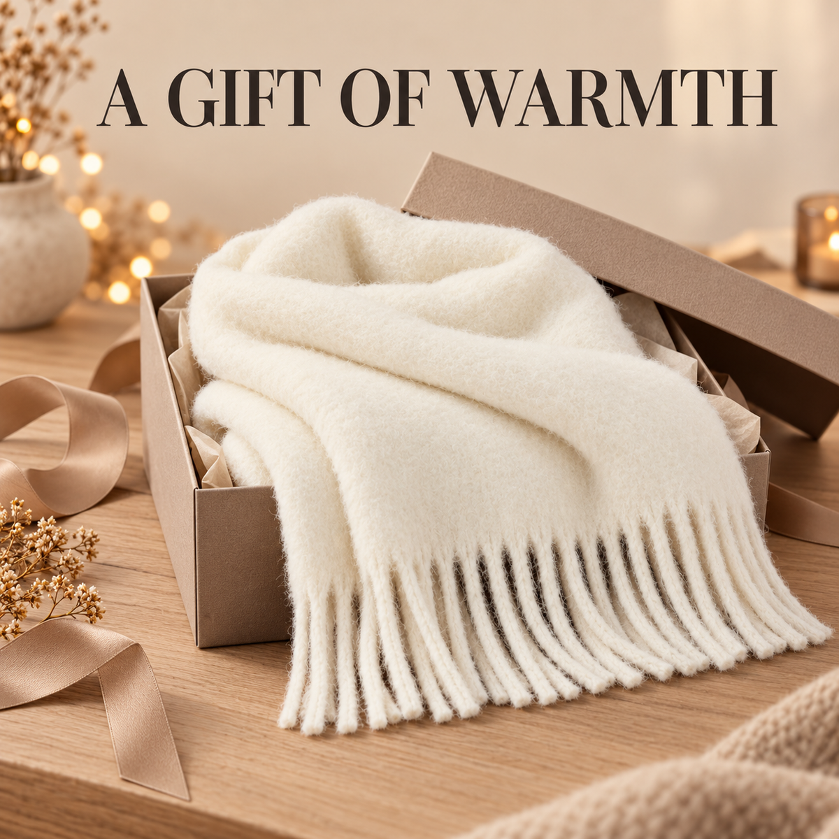🧣🍂Solid Color Tassel Scarf – Thick & Cozy Fall-Winter Style for Women & Men