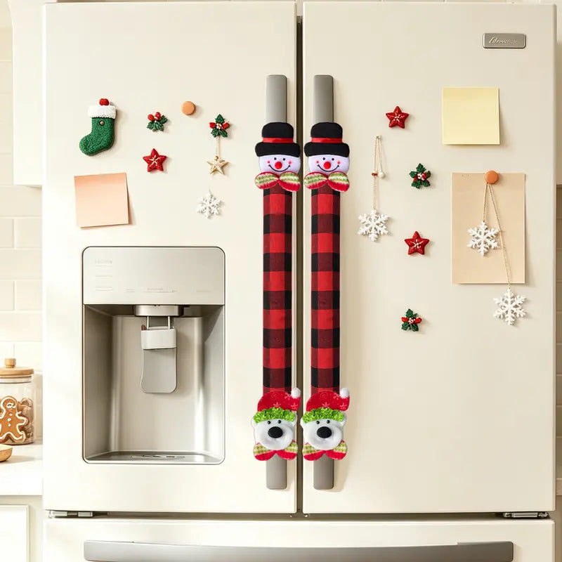 Plush Christmas appliance handle covers