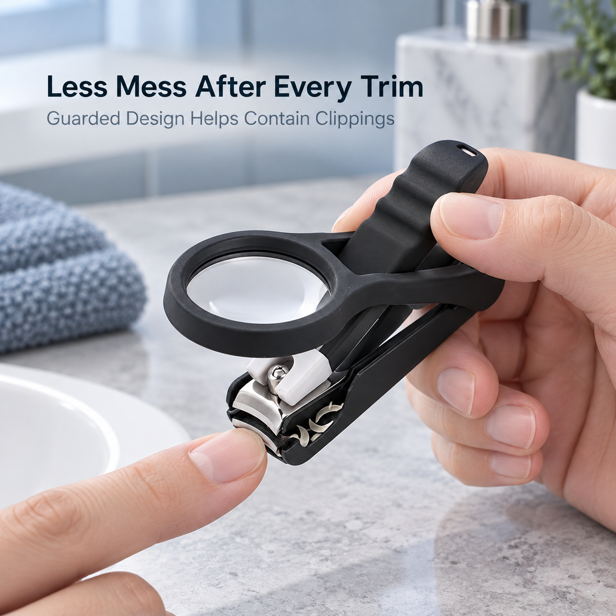 🔥Buy 1 Get 1 Free- Large Household Anti-Splash Nail Clippers with Magnifying Glass