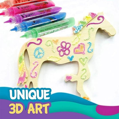 6-Color Magic Puffy Drawing Pens – Heat-Activated 3D Art Marker Set for Kids & DIY Crafts