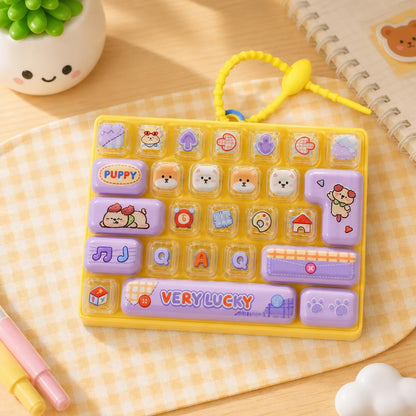 ⌨️ 26-Key Mini Fidget Keyboard Keychain – Portable Stress Relief for Kids & Adults 🎒✨