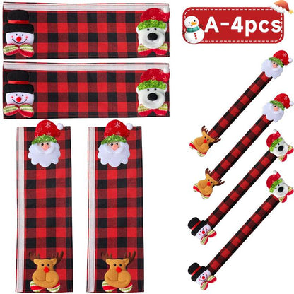 Plush Christmas appliance handle covers