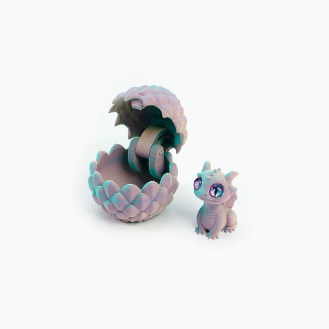 🐉🐉3D-Printed Dragon Egg & Baby Dragon Set – Colorful Opening Egg Collectible & Desk Decor