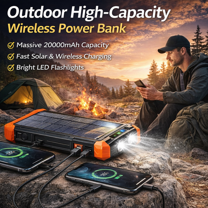 2026 Must-Have: Massive Capacity Power Bank for Emergency & Survival（49800mAh Solar Charger Power Bank with 4 Cables）