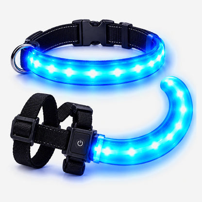 LED Dog Collar and Light-Up Tail Set - 8