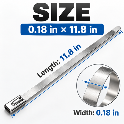🔧 Heavy-Duty Stainless Steel Cable Tie Tool Set – 11.8″ Self-Locking Ties & Removal Screwdriver 🛠️