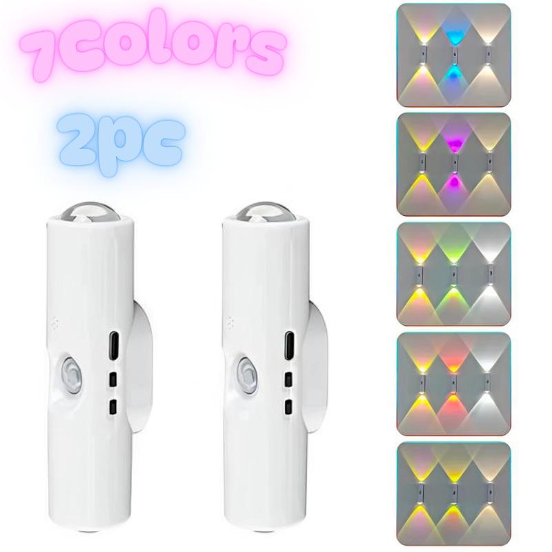 🌈 Motion Sensor Night Light – Rechargeable RGB Dimmable Wall Lamp
