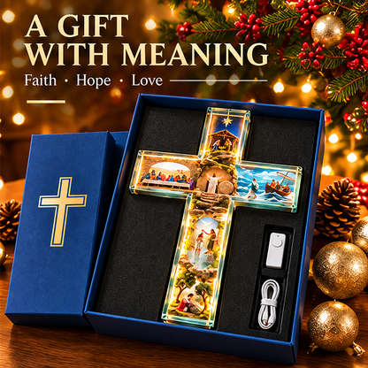 ✨✝️The Story of Jesus in 6 Scenes Cross Lamp