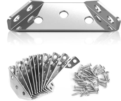 Stainless Steel Corner Brace,90°Right AngleSupport Bracket for Cabinets & Furniture
