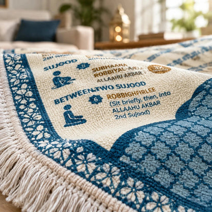 🕌 Step-by-Step Phonetic Padded Prayer Mat – Guided Learning & Comfort ✨